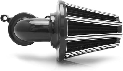Big Sucker cone Air filter intake for harley air Cleaner Sportster Softail fatboy heritage dyna touring street road king Glide (Gauge style -Black, TypeB: Touring 01-07, Softail Dyna 99-15)