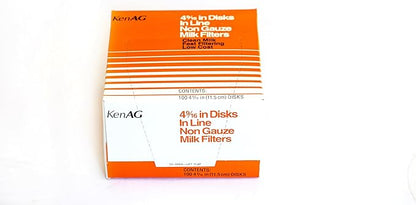 Ken-Ag Milk Filter Disks 4-9/16" (100 disks) (3 pack) - White, Non-gauze Material, Round, Food Strainers