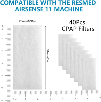 CPAP Filters 40Pcs for ResMed AirSense 11 Machine Premium Disposable Replacement Filter Standard Ultra Fine Filters for S11 CPAP Machines