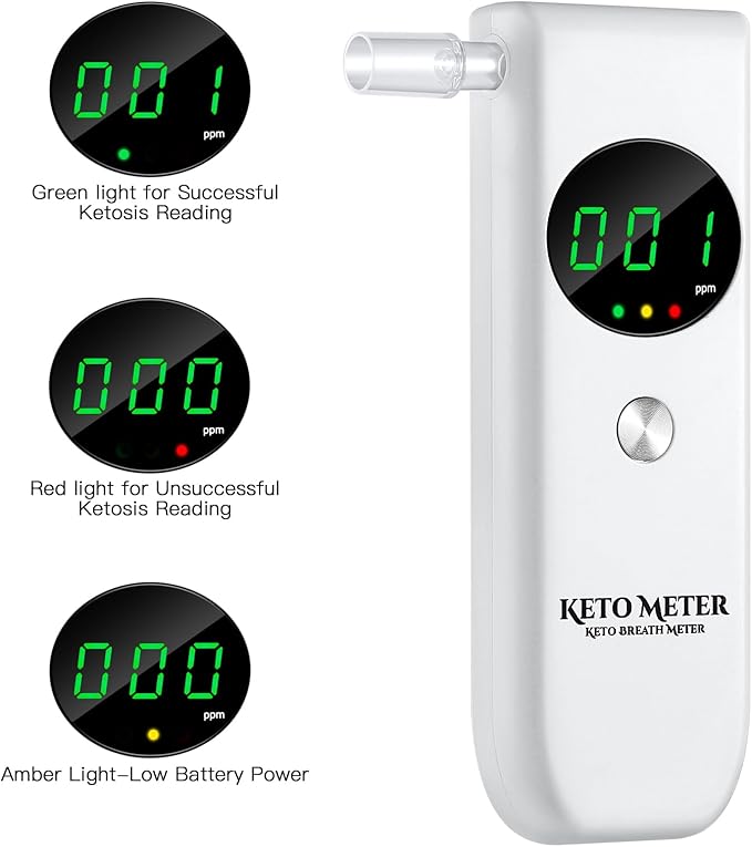 Home Breath Ketosis Meter Professional Ketone Testing & Monitoring – High Precision Ketone Monitors Breath Analyzer Ketosis Tester for Testing Ketosis, Perfect for Tracking Your Ketones