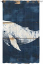 Sheer Curtains 84 Inches Long, Ocean Whale Blue Semi Sheer Curtains Light Filtering Window Treatment, Coastal Vintage Wooden Grain Privacy Voile Drapes for Living Room Bedroom 52x84 Inch