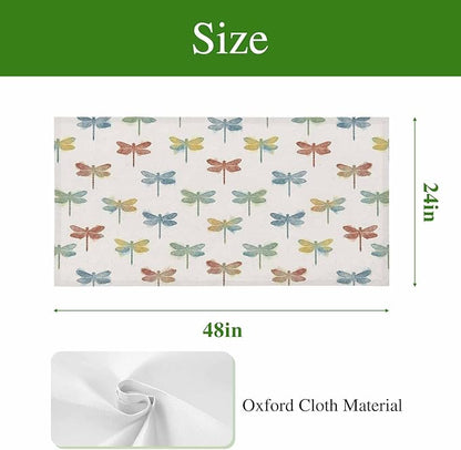 Fluorescent Light Covers for Ceiling Lights Watercolor Dragonfly Magnetic Light Filters 2 Pack 4x2 ft Colorful Linen Ceiling Lights Cover for Classroom Office School Home Drop Lamp Decor