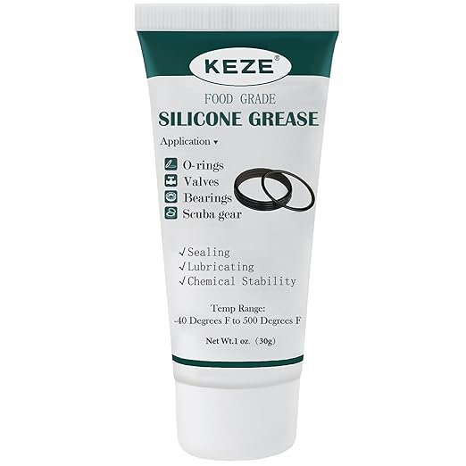 KEZE Waterproof Food Grade Silicone Lubricant Plumbers Grease for Valve Sealant Faucet Pool Lube O Rings Filter 1 oz 1-Pack