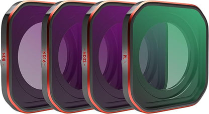 4-Pack Filter Kit for Insta360 Ace Pro2, Combo of CPL ND8 ND16 ND32 Lens, Polarizer and Neutral Density Filters for Anti-Glare & Exposure Control, Travel Case