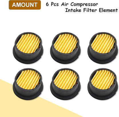 Pack of 6 Air Compressor Silencer Replacement Elements, Air Compressor Intake Filter Silencer Elements, Air Compressor Filter Noise Muffler Elements Replacement Parts