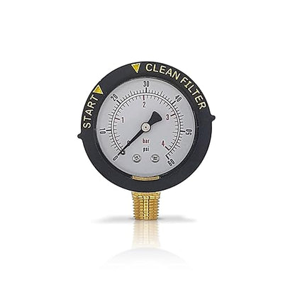 Swimables 60 PSI 1/4" NPT Bottom Mount Pressure Gauge for Swimming Pool Filters - Compatible with Pentair, Hayward and Jandy Filters