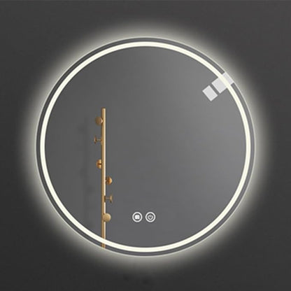 3 Colors LED Bathroom Mirror, Lighted Bathroom Makeup Wall Mounted Mirror with Demister Heat Pad, Touch Switch, Bathroom Vanity Mirror,Dimming Function(A,23.6"/60cm)