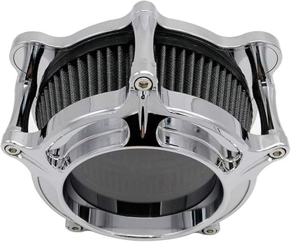 Harley Air Cleaner Chrome See Through Intake Filter Kit Cnc Cut for Motorcycle Dyna 2000 - 2017 Softail 2000 - 2015 Touring 2000 - 2007 Fitment - B (Gray)