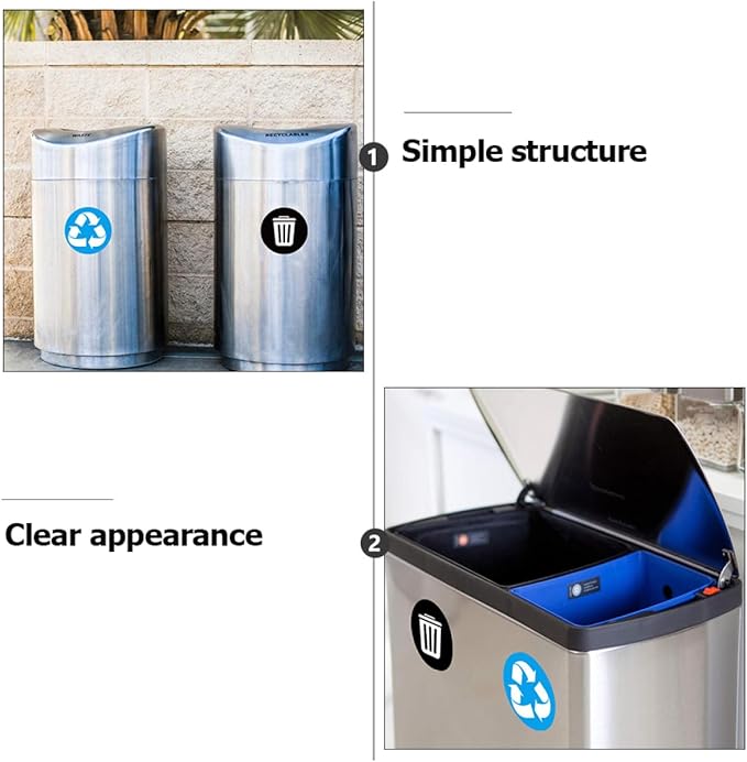 GLEAVI 1Set Waste Sorting Stickers Self Adhesive Garbage Bin Decals for Waste Management Home Office Waste Container Labels