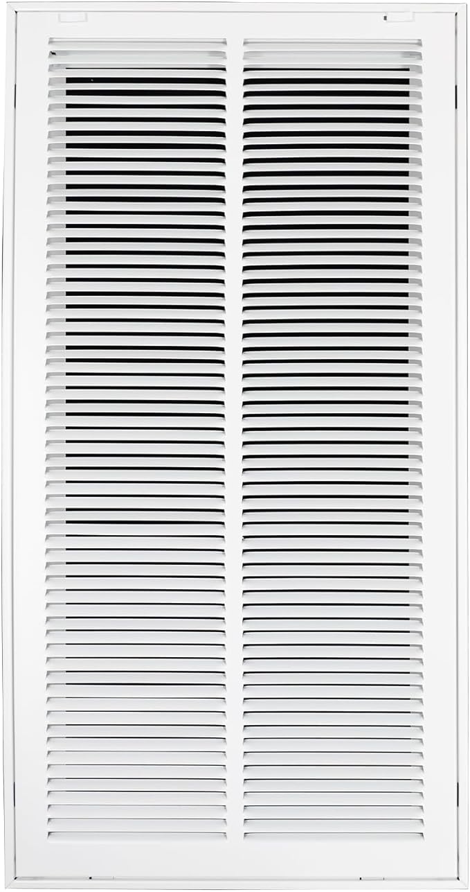 14"W x 30"H [Duct Opening Size] Steel Return Air Filter Grille - Removable Face/Door for 1 inch Filters -HVAC Vent Cover Grill - White [Outer Dimensions: 16 5/8"W X 32 5/8"H]