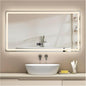 Backlit LED Illuminated Bathroom Mirror with LED Lights, Lighted Bathroom Makeup Wall Mounted Mirror with Demister Pad, Sensor Touch Switch, Horizontal/Vertical(B,H60*W80CM/H23.6*W31.4IN)