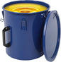 Deep Fryer Oil Storage Container with Filter,6 Gallon Bucket with Lid, Strainer Bag and Handle, Carbon Steel Oil Grease Disposal Container for Deep Fryer Oil Filtering/Storage - Blue