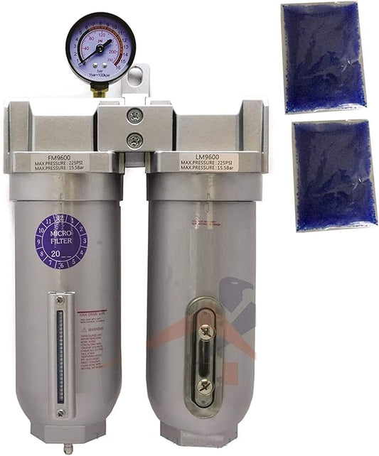 1" COMPRESSED AIR DESICCANT AIR DRYER/COALESCING FILTER FOR COMPRESSED AIR SYSTEMS GREAT FOR PLASMA CUTTER