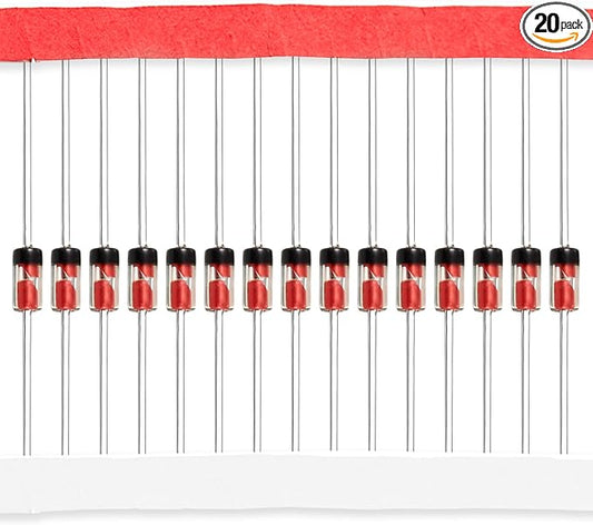 (Pack of 20 Pieces) Chanzon 1N34A 1N34 Schottky Diode 50mA 65V DO-35 (DO-204AH) IN34A IN34 Axial for TV FM AM Radio Detection