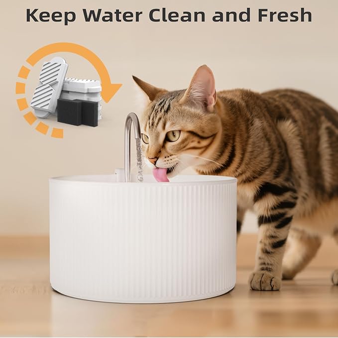 Cat Water Fountain Filters for 74oz/2.2L Ceramic Cat Water Fountain, Replacement Filters (12+12 Pack)