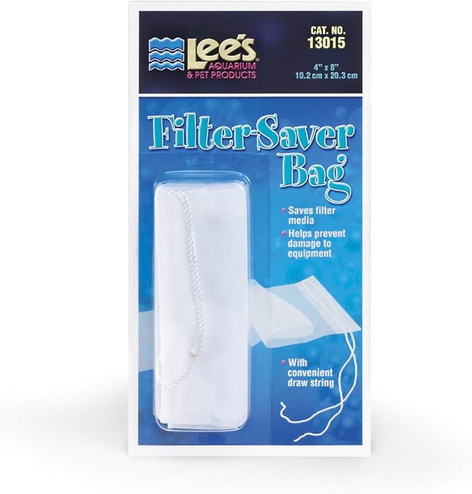Lee's Pet Products ALE13015 Filter Saver Bag for Aquarium Filter, 4 by 8-Inch