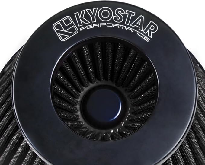 Universal 6" 152mm igh-Flow Air Filter, Reusable Cone Cold Air Intake, High Performance, Washable, Clamp-On Car High Flow Air Kit, Flange Diameter: 6 Inch, Filter Height: 7 Inch, Red