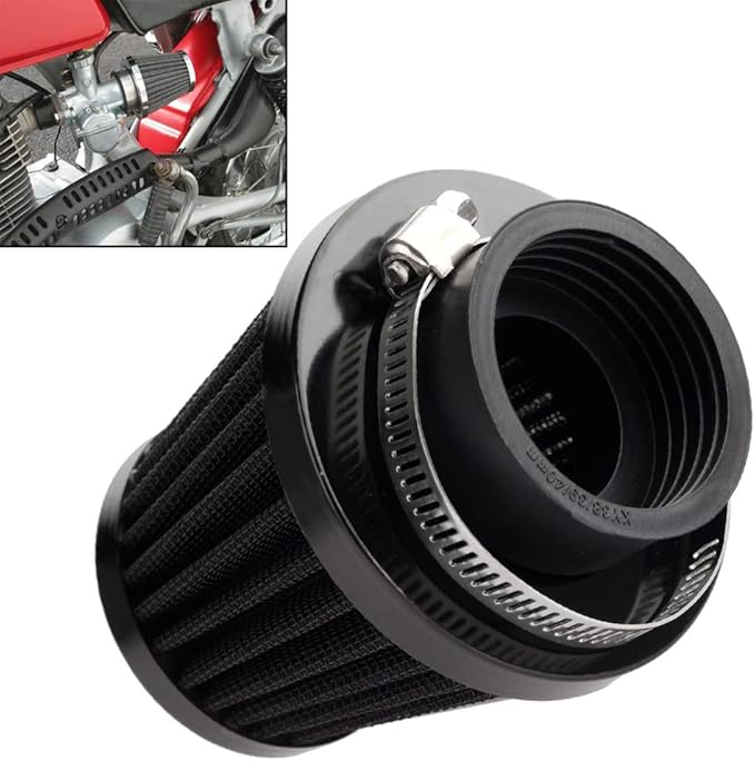 Mtsooning Motorcycle Air Filter Pod, 39mm Washable Universal Clamp-On Breathers, Cone Intake filter Replacement for ATV Dirt Pit Bike Go Kart Motorbike