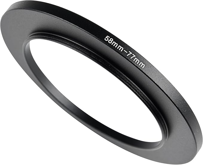 58-77mm Metal Step-Up/Down Ring Adapter Compatible with Mirrorless Cameras DSLR Lens, UV CPL ND Filter Thread Converter, Black