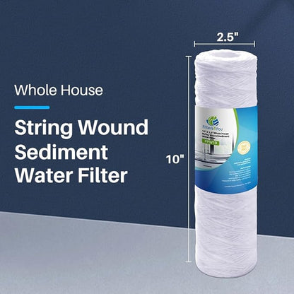 CFS – 12 Pack String Wound Sediment Water Filter Cartridges Compatible with RS5-SS Models – Removes Bad Taste and Odor – Whole House Replacement Filter Cartridge – 5 Micron