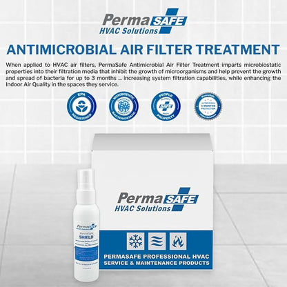 PermaSafe HVAC Solutions, Antimicrobial Air Filter Treatment, Odor Inhibitor, and Indoor Air Quality Enhancer & Protectant