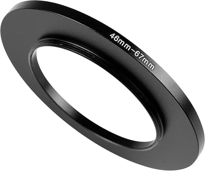 46-67mm Metal Step-Up Ring Adapter Compatible with Mirrorless Cameras DSLR Lens, UV CPL ND Filter Thread Converter, Black