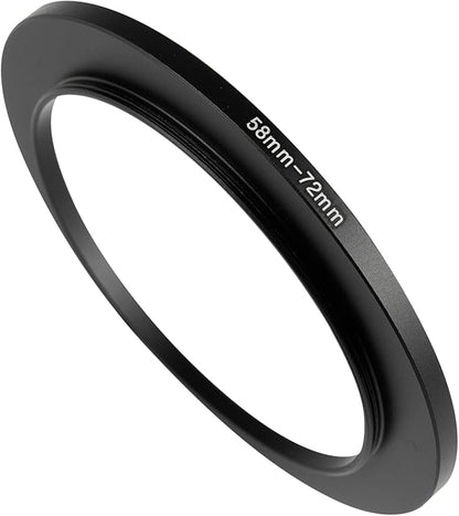 58-72mm Metal Step-Up/Down Ring Adapter Compatible with Mirrorless Cameras DSLR Lens, UV CPL ND Filter Thread Converter, Black