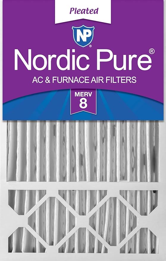 Nordic Pure 16x25x5 (Actual Size: 15 3/4 x 24 3/4 x 4 3/8) Honeywell/Lennox Replacement MERV 8 Air Filter 1 Pack