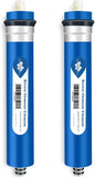 Membrane Solutions 50 GPD RO Membrane 1.75"x11.75" Standard Reverse Osmosis Membrane Filter Replacement for Kitchen Under Sink RO System and Aquarium Reef Tank, ROULP-1812-50 (2-Pack)
