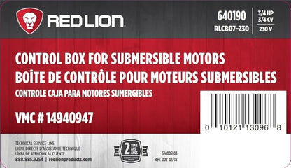 Red Lion RLCB07-230 3/4-HP 230-Volt VMC Control Box for Submersible Well Pump, Grey, 640190