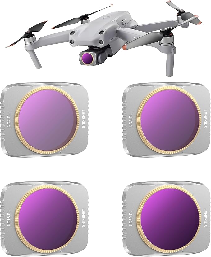 4-Pack ND/CPL Filters Set for DJI Air 2S Drone, ND4/CPL, ND8/CPL, ND16/CPL, ND32/CPL Filters Compatible with DJI Air 2S, Multi Coated HD Optical Glass Neutral Density & Polarizer Filter Kits