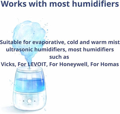 Nispira Mist Demineralization Cartridge Filter Replacement Compatible with Homedics Vick Total-Comfort Ultrasonic Humidifier | Prevents Mineral Deposit Hard Water White Dust | 12 Packs