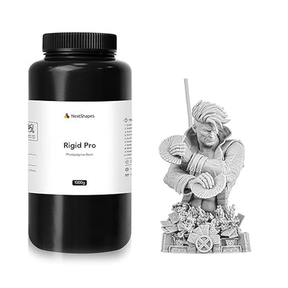 Rigid Pro 3D Printing Resin, High Stiffness & High Precision Engineering Resin, Designed for Detailed Models & Functional Parts for LCD/DLP/MSLA 3D Printers (Light Gray, 1KG)