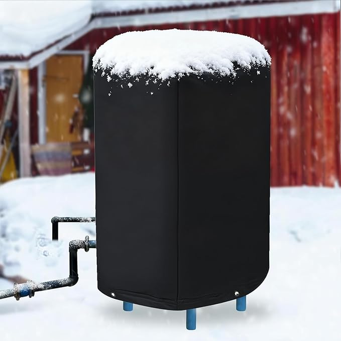 Round Well Pump Cover - 3-Layer Insulated Bag, Waterproof Frost Protection, Protection for Outdoor Sanitary Systems, Robust Cistern Protection, Winter Backflow Housing | For Garden Water Systems