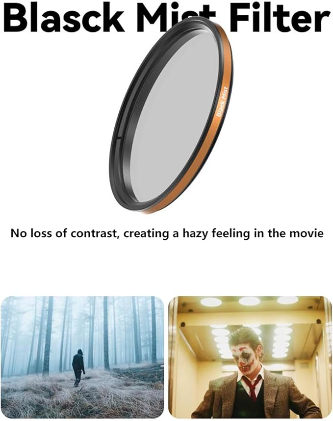 Fotorgear Camera Lens Filter,67mm Clip On Filters Professional Photography for Camera Lens, 67mm Universal Phone Polarizer Filter CPL ND Black Mist Gold Streak for iPhone Xiaomi Huawei (Black Mist)