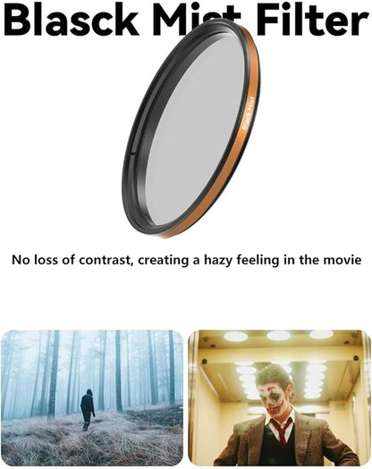 Fotorgear Camera Lens Filter,67mm Clip On Filters Professional Photography for Camera Lens, 67mm Universal Phone Polarizer Filter CPL ND Black Mist Gold Streak for iPhone Xiaomi Huawei (Black Mist)