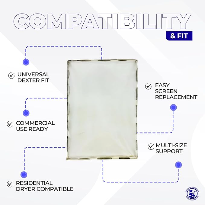 Dexter Lint Screen Replacement – Durable Frameless Dryer Lint Filters for Commercial & Residential Use (9555-057-010) - 8" x 8" x 6" (Pack of 5)