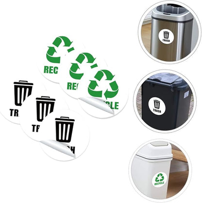 Removable Garbage Can Labels Waste Sorting Stickers Bathroom Trash Bin Combo Eco-Friendly Easy to Apply