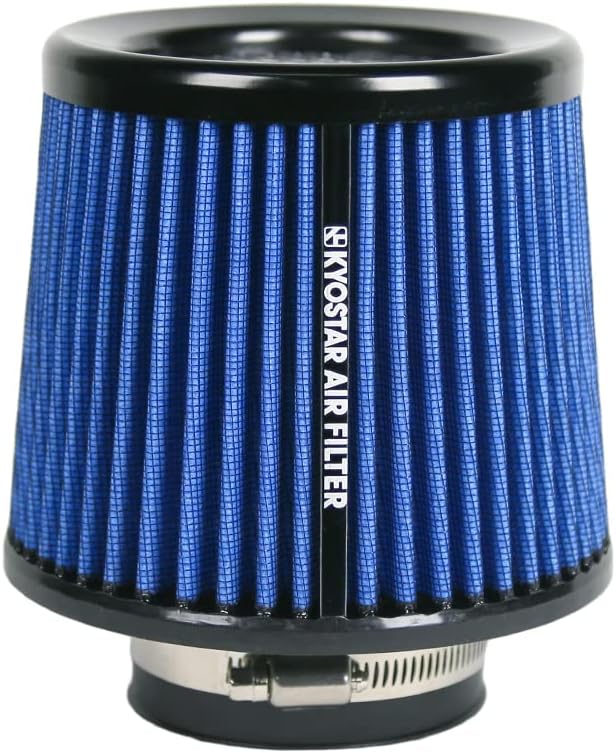Universal 3" 76mm High-Flow Air Filter, Reusable Cone Cold Air Intake, High Performance, Washable, Clamp-On Car High Flow Dry Air Kit, Flange Diameter: 3 Inch, Filter Height: 6.4 Inch, Green
