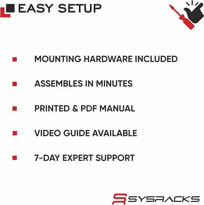 Sysracks 22U Wall Mount Server Rack Cabinet, 19” Locking Network Rack, 24” Deep, Glass Door, with Fan, PDU and Shelf