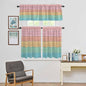Kitchen Window Curtains Valance and Tier Set, Farm Colorful Wooden Plank Rod Pocket Tier Curtain Valance Set, Rustic Wood Grain Barn Light Filtering Cafe Curtains for Bedroom Living Room