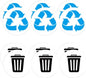 DOITOOL 12pcs Trash Can Recycling Stickers PVC Waste Sorting Decals Removable Self-Adhesive Encourage for Home Office