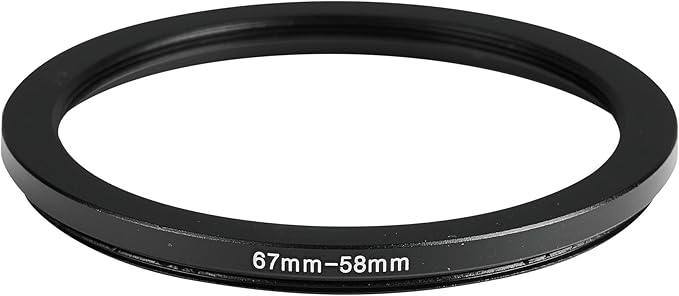 67-58mm Metal Step-Up/Down Ring Adapter Compatible with Mirrorless Cameras DSLR Lens, UV CPL ND Filter Thread Converter, Black