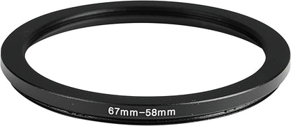67-58mm Metal Step-Up/Down Ring Adapter Compatible with Mirrorless Cameras DSLR Lens, UV CPL ND Filter Thread Converter, Black