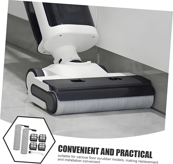 1set Replacement and Filter for Floor Scrubbers Includes Slim Rollers Filters and Brush for Removal and Odor Elimination