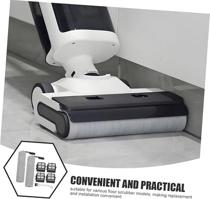1set Replacement and Filter for Floor Scrubbers Includes Slim Rollers Filters and Brush for Removal and Odor Elimination