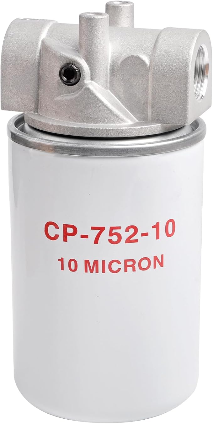 Hydraulic Oil Filter 10 Micron - 20 GPM Flow Rate, 200 PSI Max Pressure, 1"-12 UNF Thread | Spin-On Filter Housing for Log Splitters Replaces# 120-818, 723-0405, 221006 Oil Filter Kit