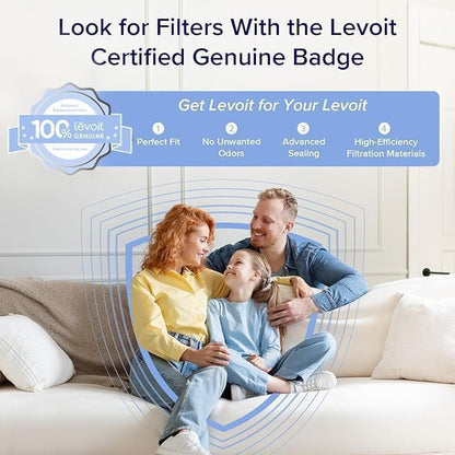 LEVOIT Vital 100 Replacement Filter, Genuine Air Purifier Filter, High-Efficiency Activated Carbon for Removal of Smoke, Odor, Allergens, Pollen,Vital 100-RF, White, 1 Pack