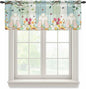 Easter Sheer Valances for Windows 42"x18", Light Filtering Kitchen Curtains Valance, Spring Watercolor Eggs Country Tulip Wooden Grain Rod Pocket Chiffon Curtains for Living Room Bedroom Cafe