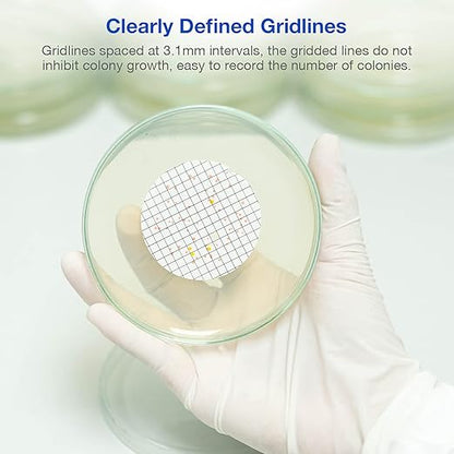SimPure MCE Gridded Membrane Filter Sterile, 47mm Diameter and 0.45um Pore Size, Individual Pack Membrane Disc Filter, Hydrophilic Filter Paper, Pack of 1000